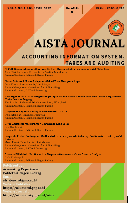 					View Vol. 1 No. 1 (2022): AISTA Journal
				