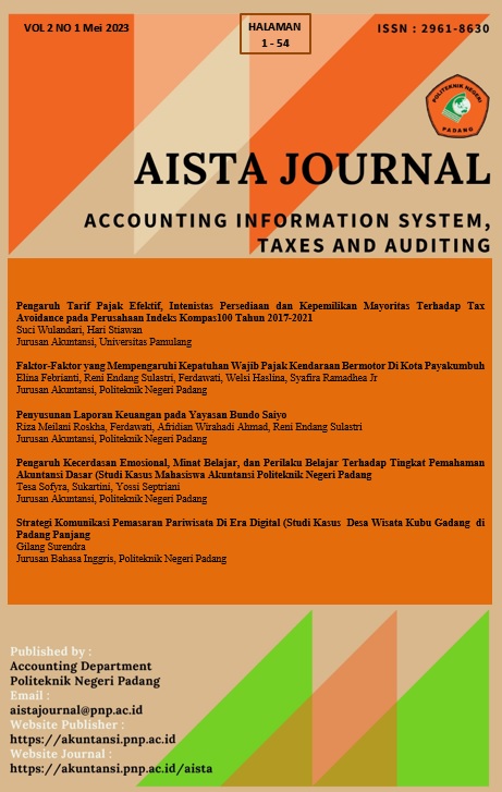 					View Vol. 2 No. 1 (2023): AISTA Journal
				